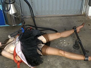 Payudara memerah susu di nilon